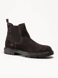 Harry Hern - Kim - Mörkbruna chelsea boots i mocka