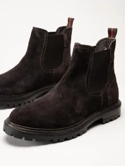 Harry Hern - Kim - Mörkbruna chelsea boots i mocka