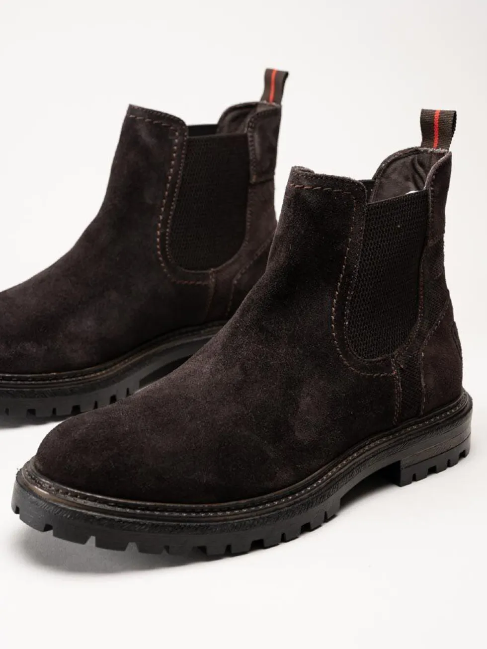 Harry Hern - Kim - Mörkbruna chelsea boots i mocka