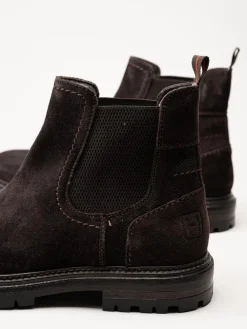 Harry Hern - Kim - Mörkbruna chelsea boots i mocka