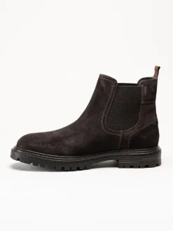Harry Hern - Kim - Mörkbruna chelsea boots i mocka