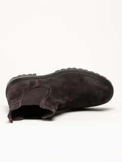 Harry Hern - Kim - Mörkbruna chelsea boots i mocka