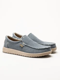 Hey Dude - Mikka Braided - Blå slip on sko i canvas