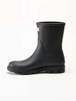 Hunter - Downpour Short - Svarta låga gummistövlar