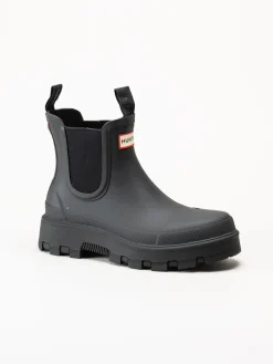 Hunter - Unisex Elements Elastic Chelse - Svarta låga gummistövlar