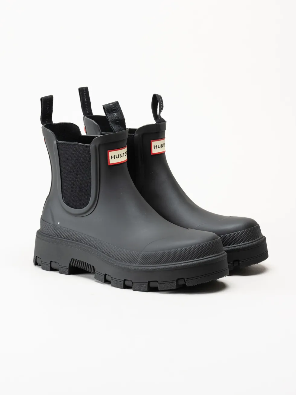 Hunter - Unisex Elements Elastic Chelse - Svarta låga gummistövlar