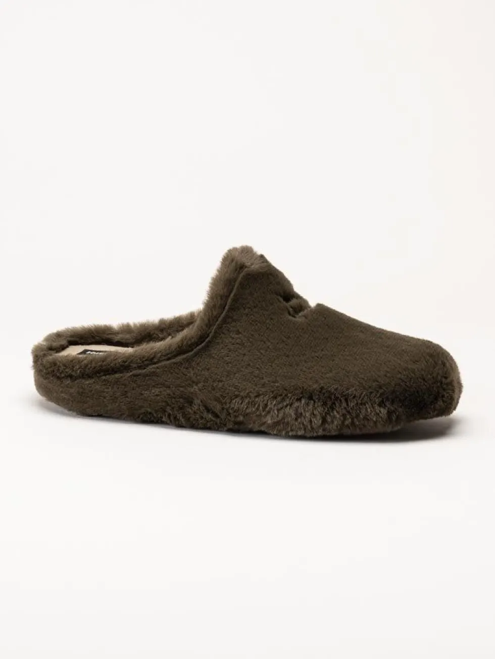 Hush Puppies - Olivia - Mörkgröna fluffiga slip in tofflor