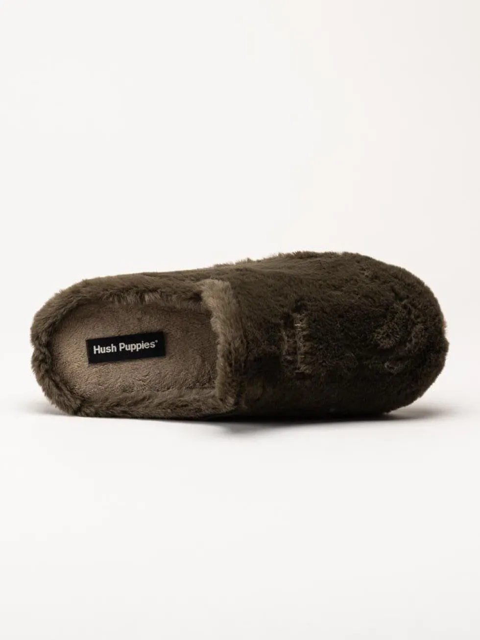 Hush Puppies - Olivia - Mörkgröna fluffiga slip in tofflor