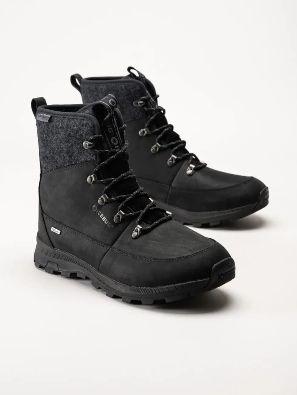 Icebug - Adak Wool Wmns Michelin - Svarta vinterkängor i nubuck