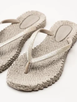 Ilse Jacobsen - Cheerful01 - Beige flip flops med glitter