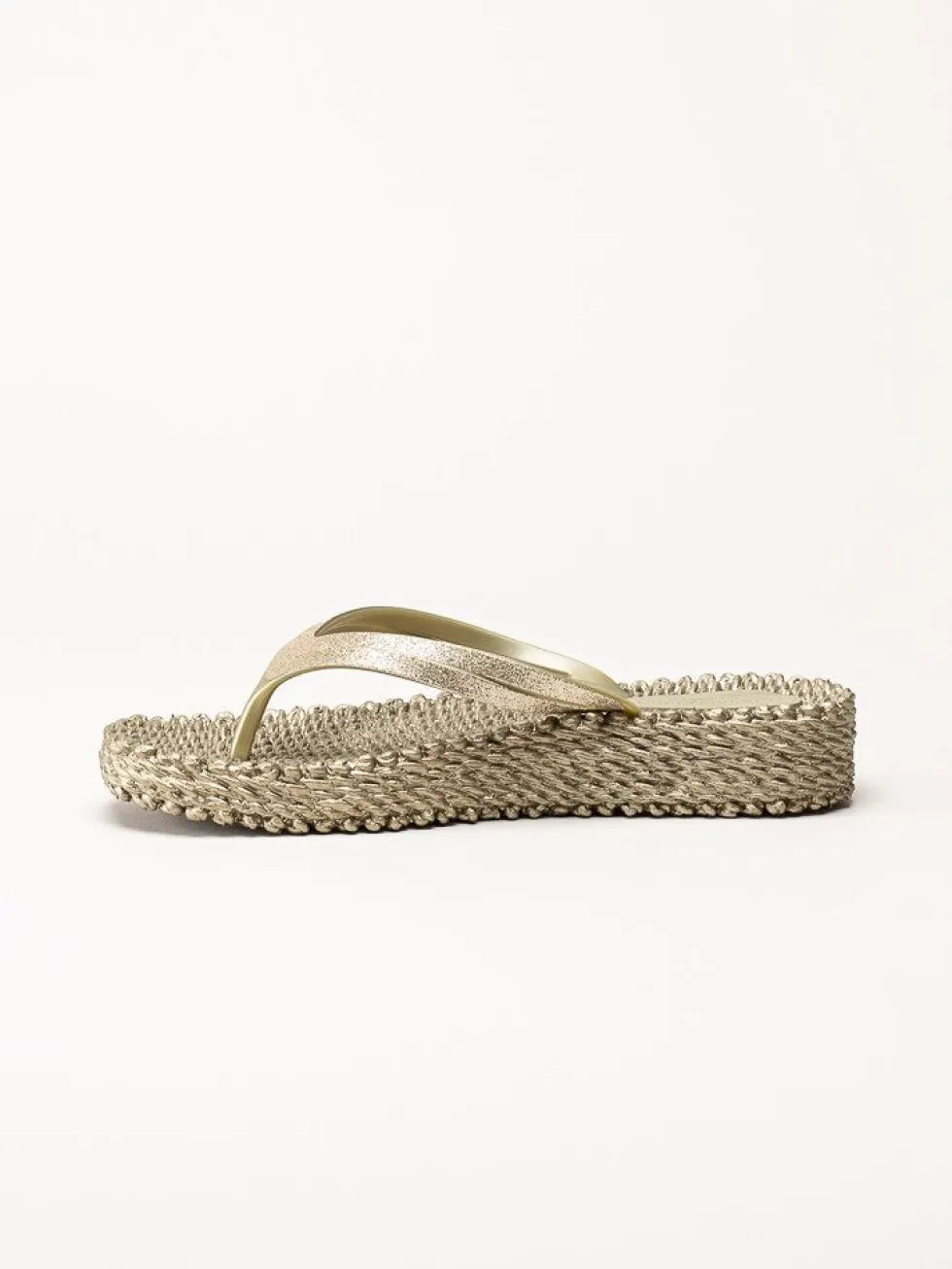 Ilse Jacobsen - Cheerful 13 - Guldfärgade flip flop med glitterremmar