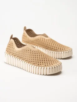 Ilse Jacobsen - Tulip3373 - Beige slip on skor med perforering