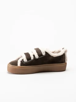 Inuikii - Shearling - Mörkbruna ullfodrade sneakers