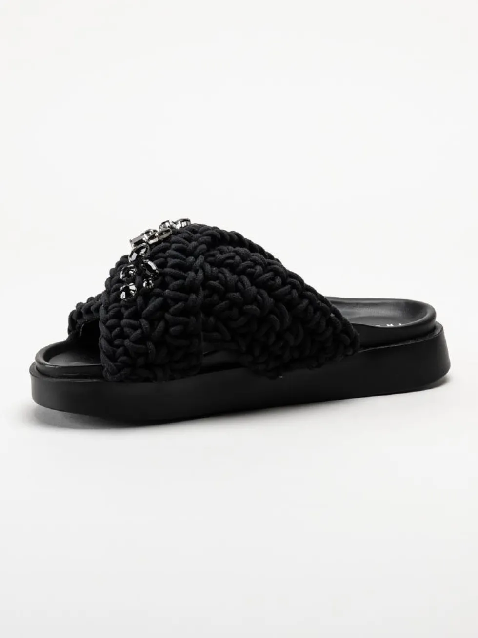Inuikii - Woven Stones - Svarta slip in sandaler i virkad textil