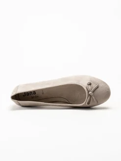 Jana - Beige ballerinaskor i textil