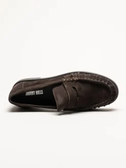 Johnny Bulls - Soho - Mörkbruna loafers i mocka