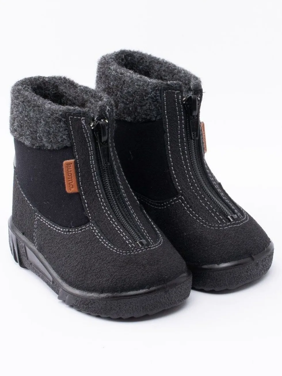 Kuoma - Baby Fleece Collar - Svarta ullfodrade vinterkängor