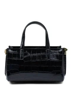Latalia - Ancona bag croco - Brun blank väska med krokoprägling