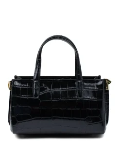 Latalia - Ancona bag croco - Svart blank väska med krokoprägling