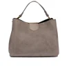Latalia - Novara Suede - Grå-beige handväska mocka