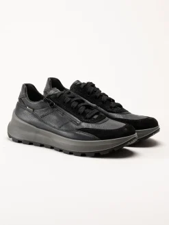 Legero - T4 Run - Svarta sportiga promenadskor i skinn