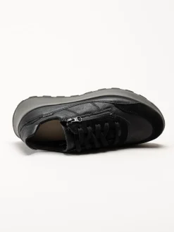 Legero - T4 Run - Svarta sportiga promenadskor i skinn