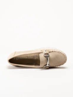 Marco Tozzi - Beige loafers i mocka