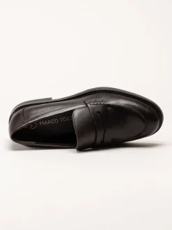 Marco Tozzi - Mörkbruna loafers i skinn
