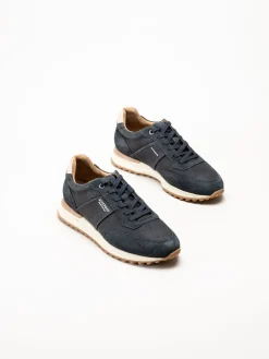 Marco Tozzi - MT Sport - Blå sneakers i skinn och mocka