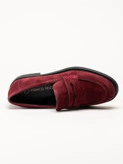 Marco Tozzi - Röda loafers i mocka