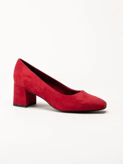Marco Tozzi - Röda pumps i mockaimitation