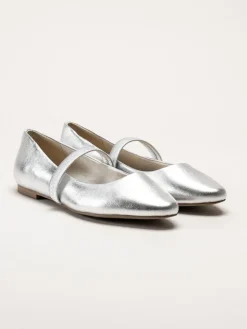 Marco Tozzi - Silverfärgade ballerinaskor