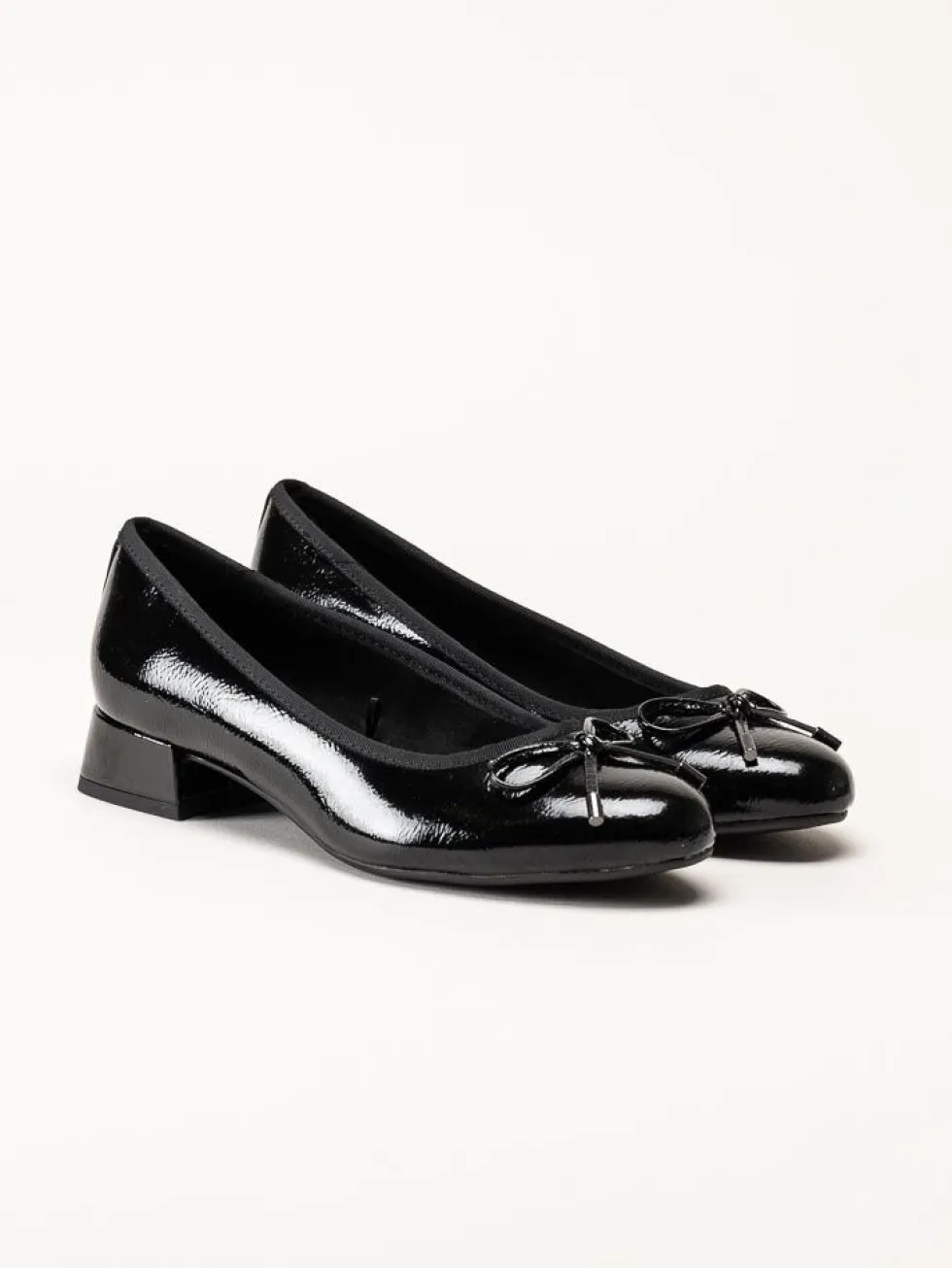 Marco Tozzi - Svarta ballerina pumps i lack