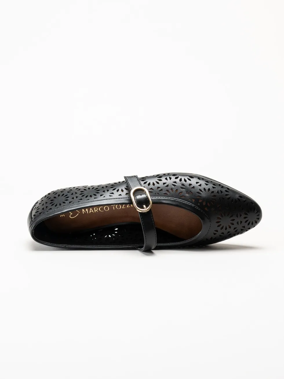 Marco Tozzi - Svarta ballerinaskor med sleif