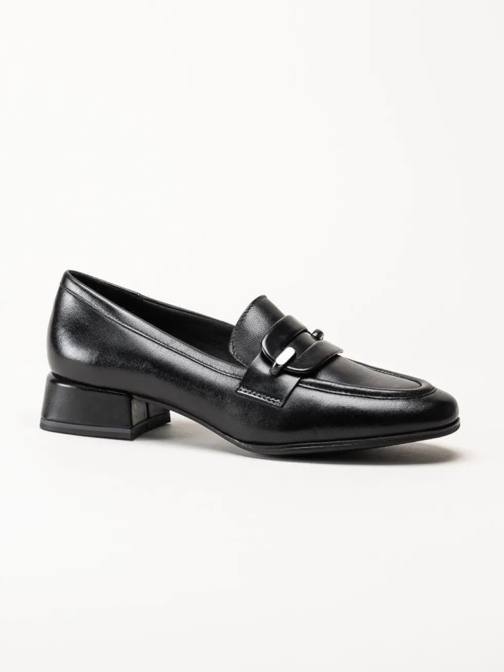 Marco Tozzi - Svarta loafers i skinn