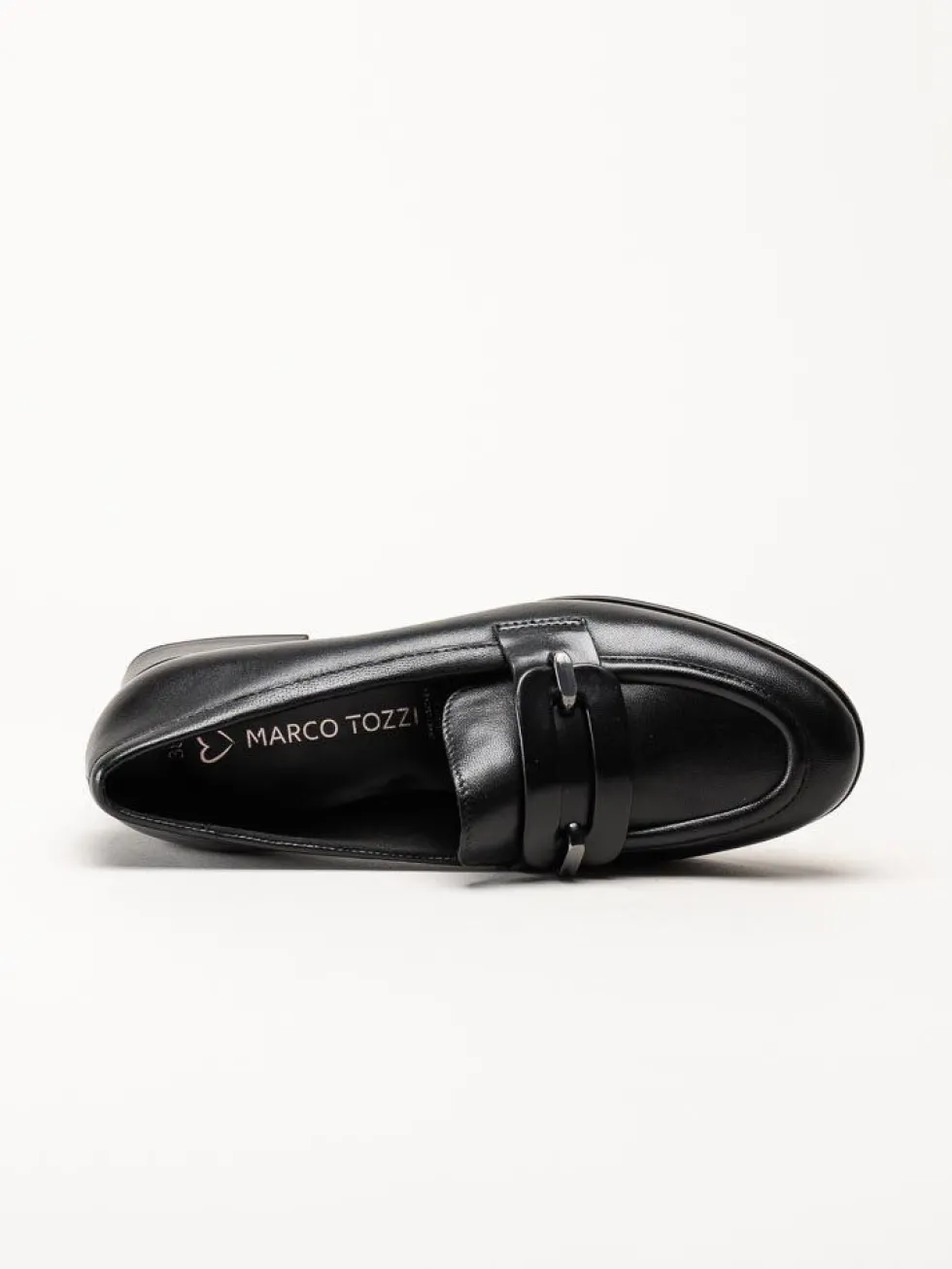 Marco Tozzi - Svarta loafers i skinn