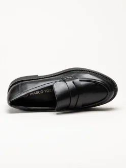 Marco Tozzi - Svarta loafers i skinnimitation