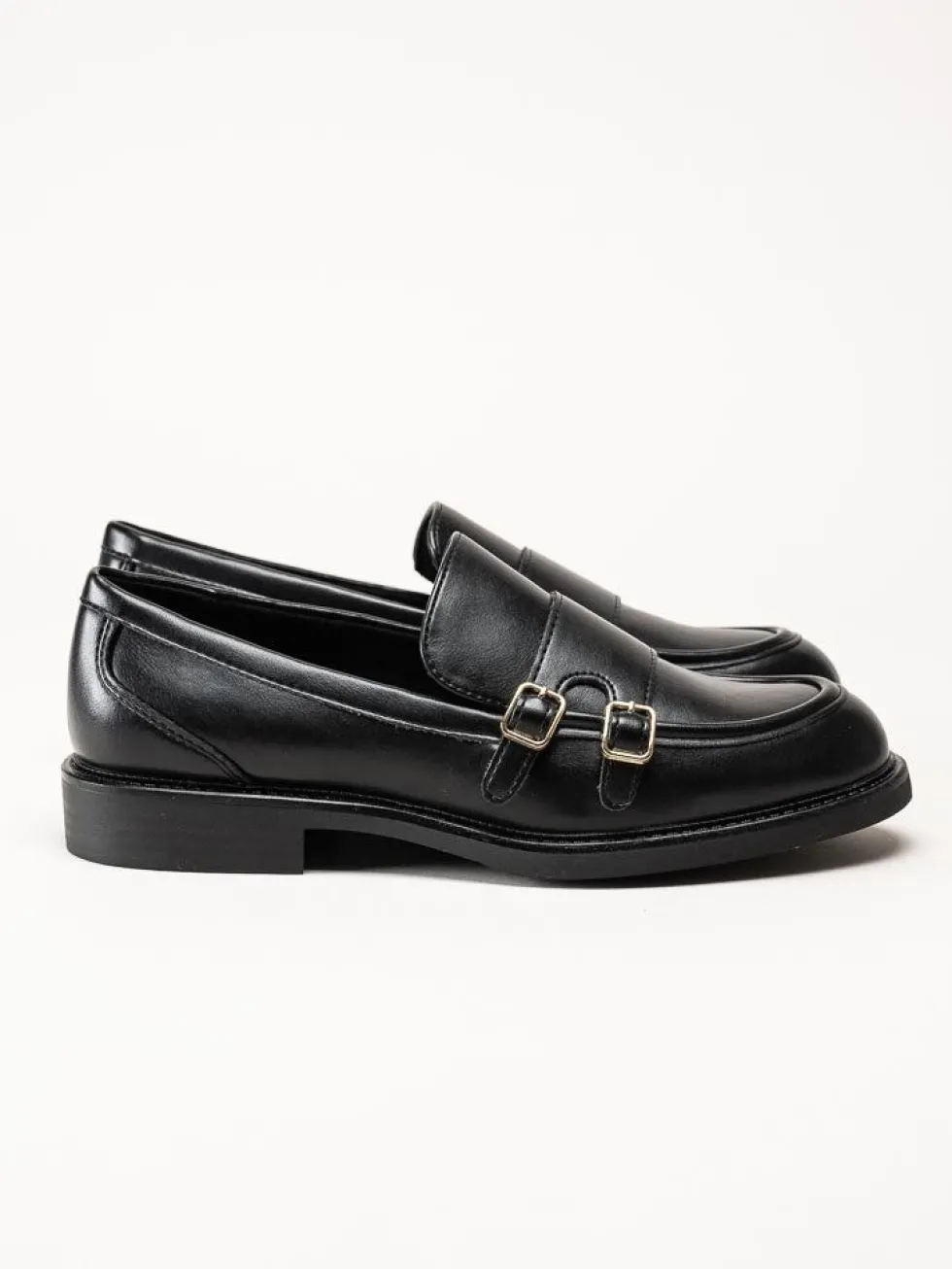 Marco Tozzi - Svarta loafers i skinnimitation