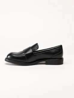 Marco Tozzi - Svarta loafers i skinnimitation
