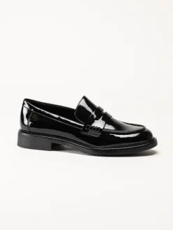 Marco Tozzi - Svarta loafers i syntetlack