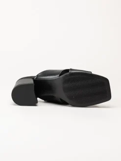 Marco Tozzi - Svarta mules i skinnimitation