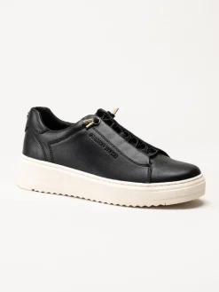 Marco Tozzi - Svarta sneakers i skinnimitation
