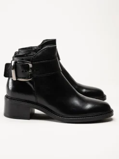 Mjus - Cortina - Svarta booties i skinn