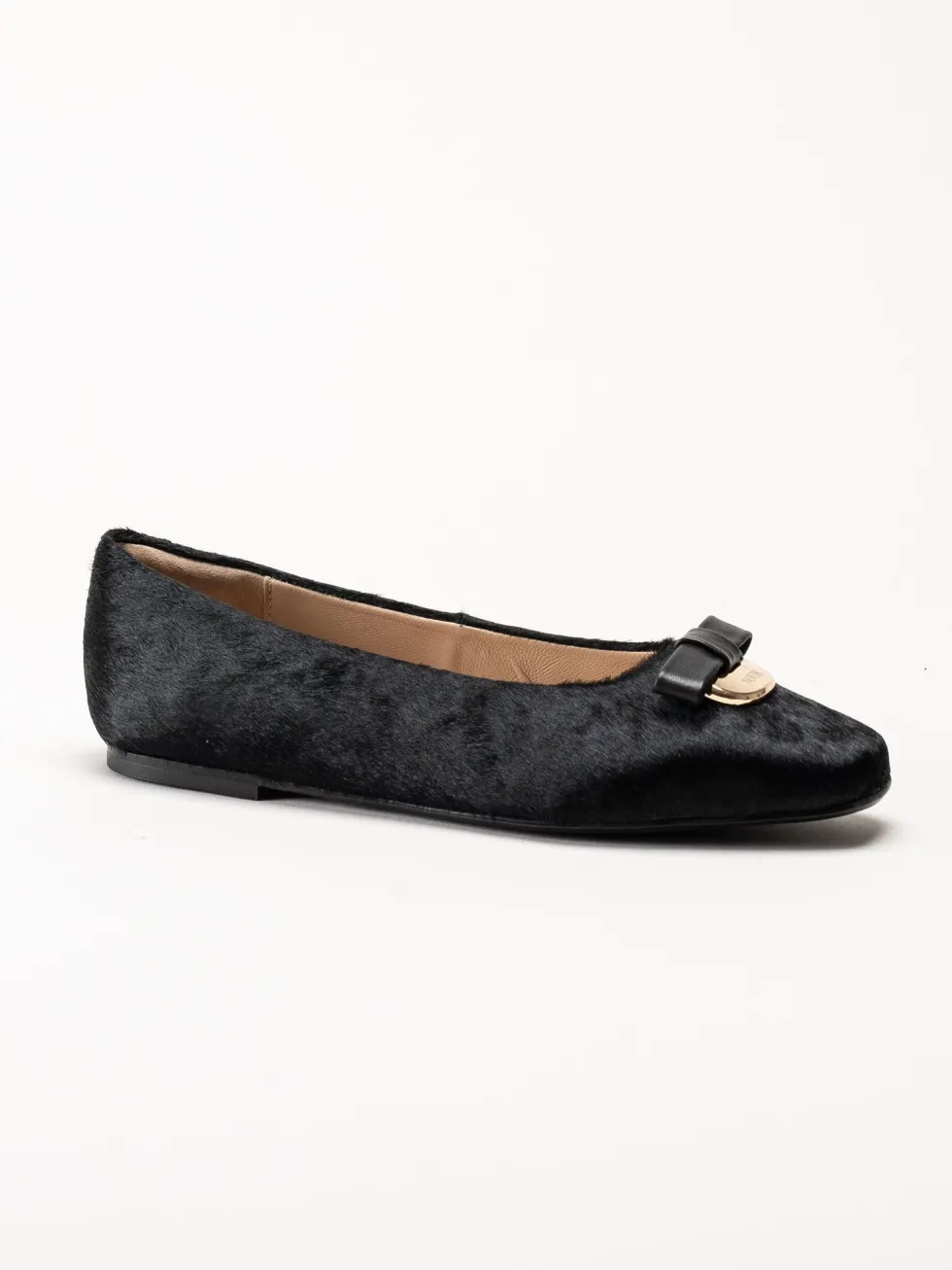 Novita - Manarola Pony - Svarta ballerina i koskinn