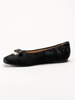 Novita - Manarola Pony - Svarta ballerina i koskinn