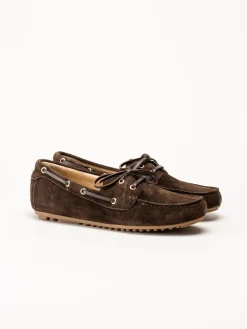 Novita - Palmi Sail - Mörkbruna loafers i mocka