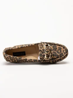 Novita - Parma - Leopardfärgade loafers i mocka