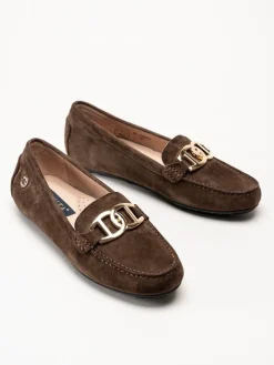 Novita - Parma Royal - Mörkbruna loafers i mocka
