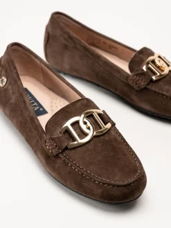 Novita - Parma Royal - Mörkbruna loafers i mocka