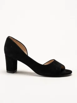 Peter Kaiser - Svarta peep toe pumps i mocka